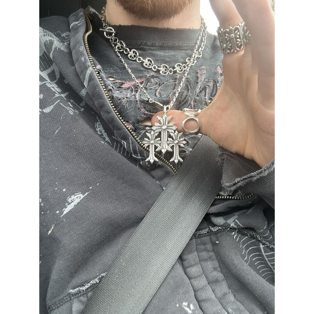 Sterling Silver Triple Cross Pendant